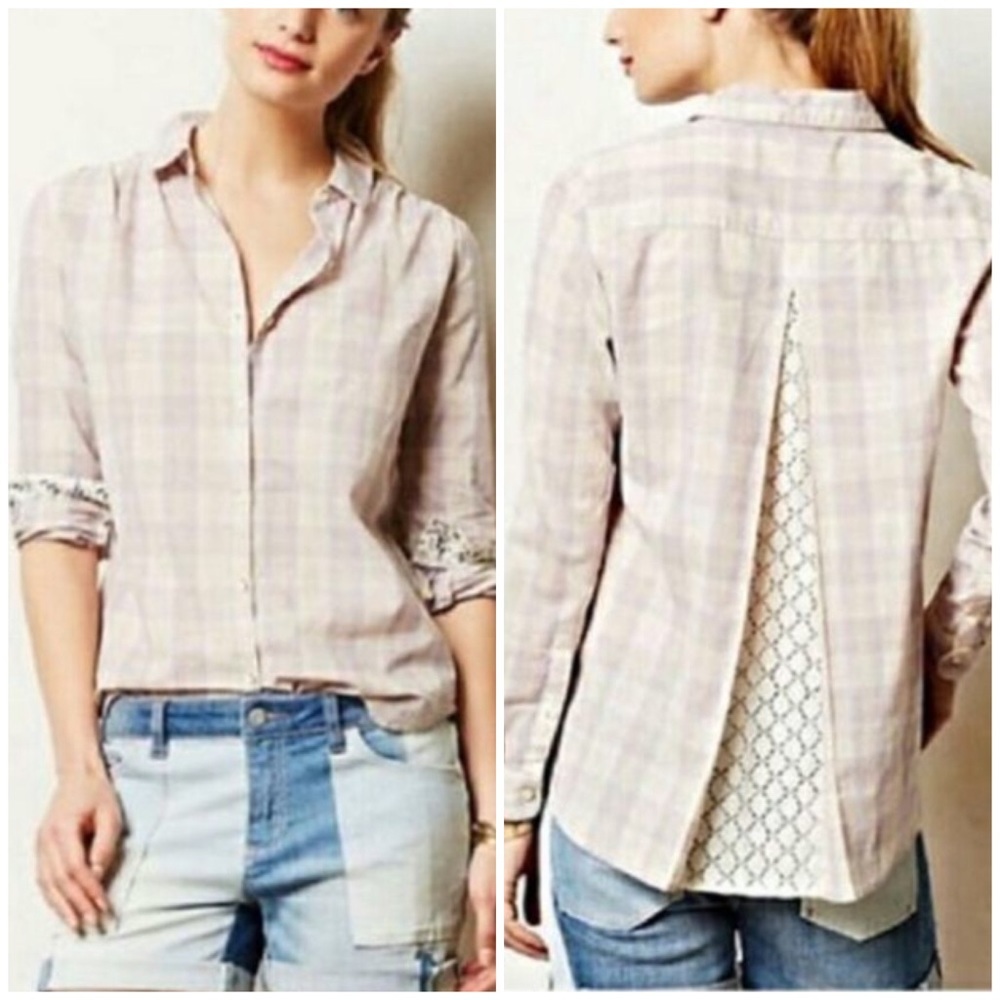 Anthropologie Isabella Sinclair Plaid Button Down